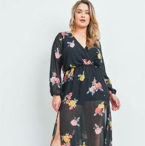 NWOT BLACK FLORAL ROMPER